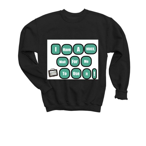 youth I have a voice sweater - black color