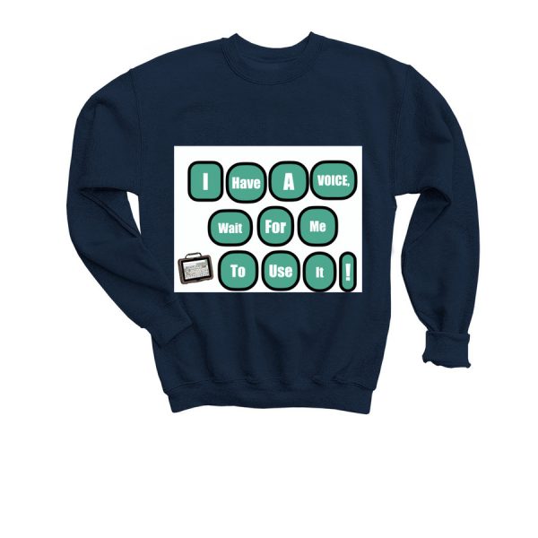 youth I have a voice sweater - navy color